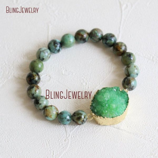 green druzy geode bracelet african turquoises bracelet stretch beaded stacking gemstones bm33747, Black
green druzy geode bracelet african turquoises bracelet stretch beaded stacking gemstones bm33747, Black