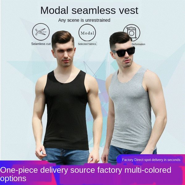 new solid sweat sweatshirt vest sportswear color round neck modal seamless vest men' cut ice silk sports base shirt summer, White;black
new solid sweat sweatshirt vest sportswear color round neck modal seamless vest men' cut ice silk sports base shirt summer, White;black