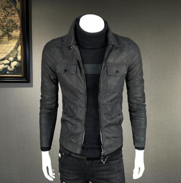 mens leather jacket slim motorcycle coat men jackets add cashmere clothes korean lapel jaqueta de couro stage street fashion, Black
mens leather jacket slim motorcycle coat men jackets add cashmere clothes korean lapel jaqueta de couro stage street fashion, Black