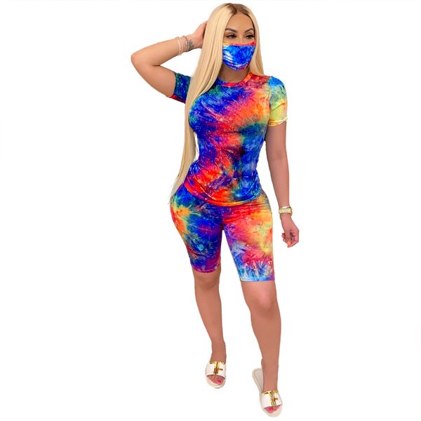 xm6088 european and american women's tie-dye round neck casual fashion home sports shorts suit (including mask, Gray
xm6088 european and american women's tie-dye round neck casual fashion home sports shorts suit (including mask, Gray
