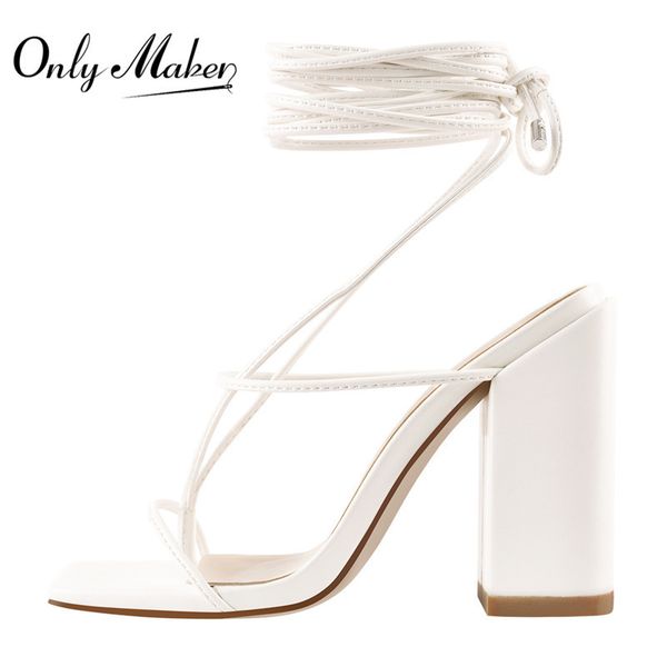 onlymaker women's white square toe lace up ankle strap gladiator strappy chunky heel summer sandals, Black
onlymaker women's white square toe lace up ankle strap gladiator strappy chunky heel summer sandals, Black
