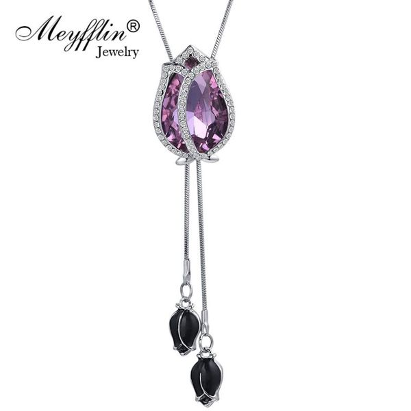meyfflin tulip flower crystal necklace for women fashion silver color chain long necklaces & pendants collier maxi jewelry
meyfflin tulip flower crystal necklace for women fashion silver color chain long necklaces & pendants collier maxi jewelry