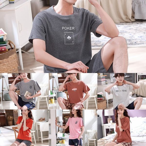 chun mi couple pajamas summer cotton and shorts pajamas shorts short sleeve casual outdoor home wear suit, Black;brown
chun mi couple pajamas summer cotton and shorts pajamas shorts short sleeve casual outdoor home wear suit, Black;brown
