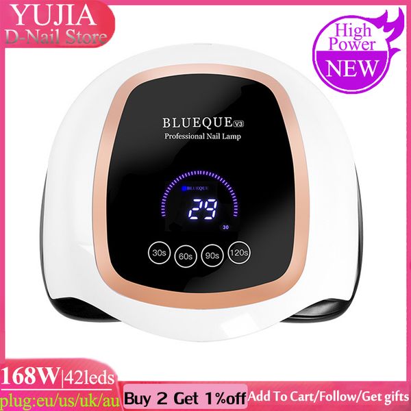 168w uv lamp for manicure blueque v3 uv led lamp nail dryer for all gel 42 leds dryer timer 10/30/60s suitable all gels 
168w uv lamp for manicure blueque v3 uv led lamp nail dryer for all gel 42 leds dryer timer 10/30/60s suitable all gels