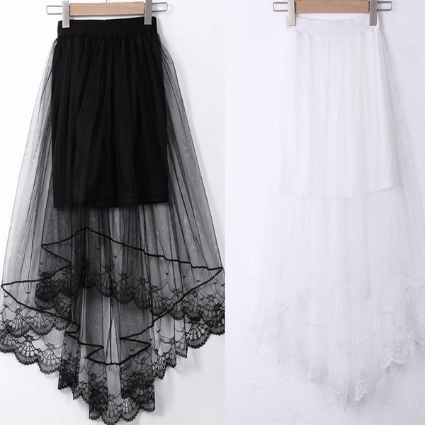 women fashion mesh pleated skirts two layers irregular ruffle solid color skirts summer high waist vintage evening party, Black
women fashion mesh pleated skirts two layers irregular ruffle solid color skirts summer high waist vintage evening party, Black