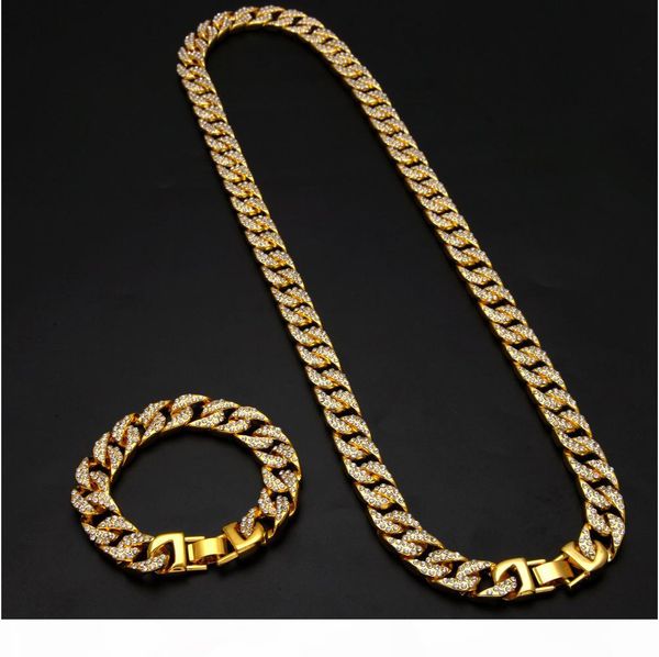 13mm width mens stainless steel cuban box chain necklace bracelet set full rhinestone hip hop exquisite buckle necklaces jewelry sets, Silver
13mm width mens stainless steel cuban box chain necklace bracelet set full rhinestone hip hop exquisite buckle necklaces jewelry sets, Silver