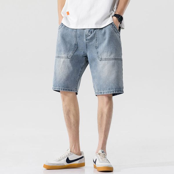 2020 korean version of harajuku students summer new japanese large size male trend multi-pocket casual denim shorts, Blue
2020 korean version of harajuku students summer new japanese large size male trend multi-pocket casual denim shorts, Blue