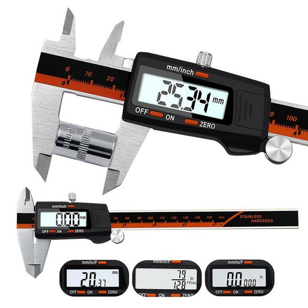 stainless steel digital display caliper 150mm fraction / mm / inch high precision stainless steel lcd vernier caliper
stainless steel digital display caliper 150mm fraction / mm / inch high precision stainless steel lcd vernier caliper