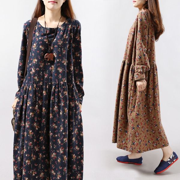 8sg0h 2020 autumn new artistic loose large skirt skirt long skirtsize linen medium-length dress long sleeve small floral cotton and linen dr, Black;gray
8sg0h 2020 autumn new artistic loose large skirt skirt long skirtsize linen medium-length dress long sleeve small floral cotton and linen dr, Black;gray