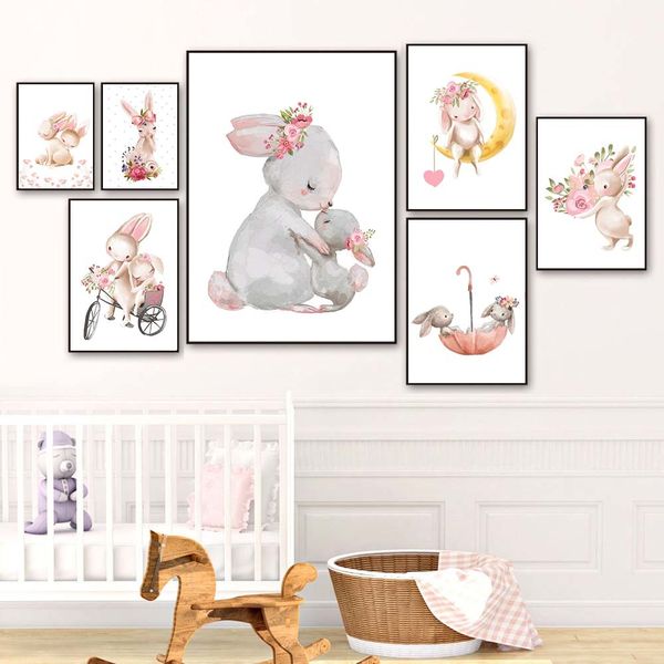 bunny poster animals nursery wall art print rabbit canvas painting pink flowers posters wall picture girl baby room decoration
bunny poster animals nursery wall art print rabbit canvas painting pink flowers posters wall picture girl baby room decoration