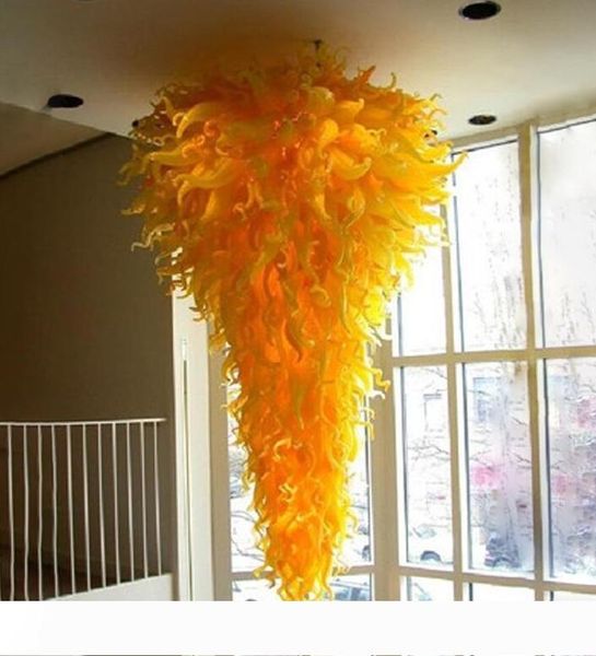 yellow colored glass flower chandelier lighting villa l contemporary glass chandelier hand blown glass modern led large chandelier