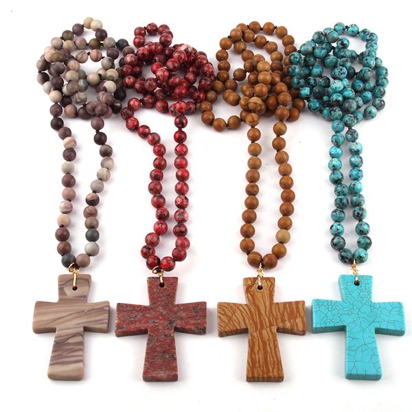 fashion semi precious stones beads statement necklaces long knotted cross ethnic necklace, Silver
fashion semi precious stones beads statement necklaces long knotted cross ethnic necklace, Silver