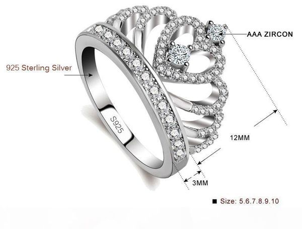 k sent silver certificate 100 %925 sterling silver princess queen crown engagement ring luxury cz zircon jewelry kp017, Slivery;golden
k sent silver certificate 100 %925 sterling silver princess queen crown engagement ring luxury cz zircon jewelry kp017, Slivery;golden