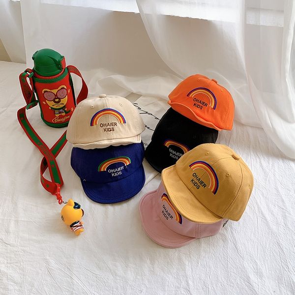 z8gtv ins rainbow embroidery baby children's duck tongue hat autumn baby's baseball letter soft eaves sunscreen baseball cap cap s, Yellow
z8gtv ins rainbow embroidery baby children's duck tongue hat autumn baby's baseball letter soft eaves sunscreen baseball cap cap s, Yellow