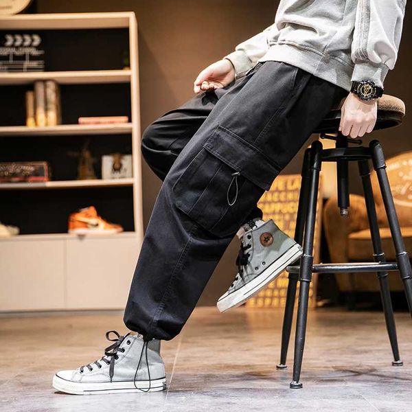 2020 spring autumn solid cargo pants mens pockets joggers mens casual loose pants male ankle-length men, Black
2020 spring autumn solid cargo pants mens pockets joggers mens casual loose pants male ankle-length men, Black