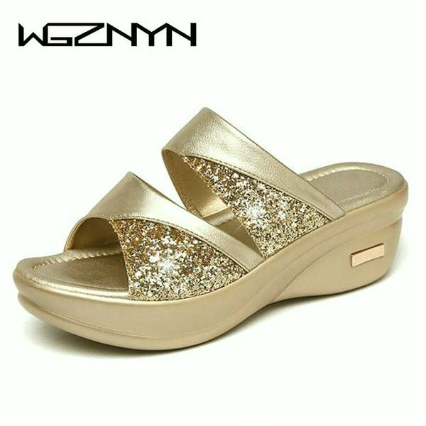 sequins mid-heeled slippers new mother shoes woman leather sandals women soft bottom slippers female summer outdoor shoes w305, Black
sequins mid-heeled slippers new mother shoes woman leather sandals women soft bottom slippers female summer outdoor shoes w305, Black