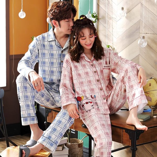 fxgrb peiyan autumn long-sleeved cotton couple's pajamas suit simple plaid cardigan lapel men's clothes home furnishing clothing a, Black;brown
fxgrb peiyan autumn long-sleeved cotton couple's pajamas suit simple plaid cardigan lapel men's clothes home furnishing clothing a, Black;brown
