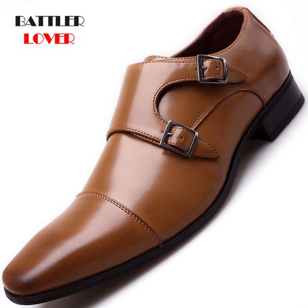 leather men oxford shoes square toe men's formal dress shoes with double buckle male wedding big size 39-48, Black
leather men oxford shoes square toe men's formal dress shoes with double buckle male wedding big size 39-48, Black