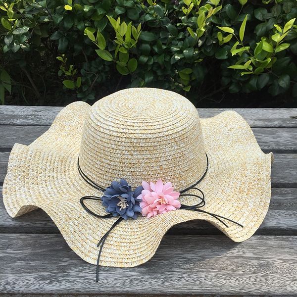 women's big edge fashion travel holiday beach fashionable sun-shading straw straw hat uv-proof flower sun hat, Blue;gray
women's big edge fashion travel holiday beach fashionable sun-shading straw straw hat uv-proof flower sun hat, Blue;gray