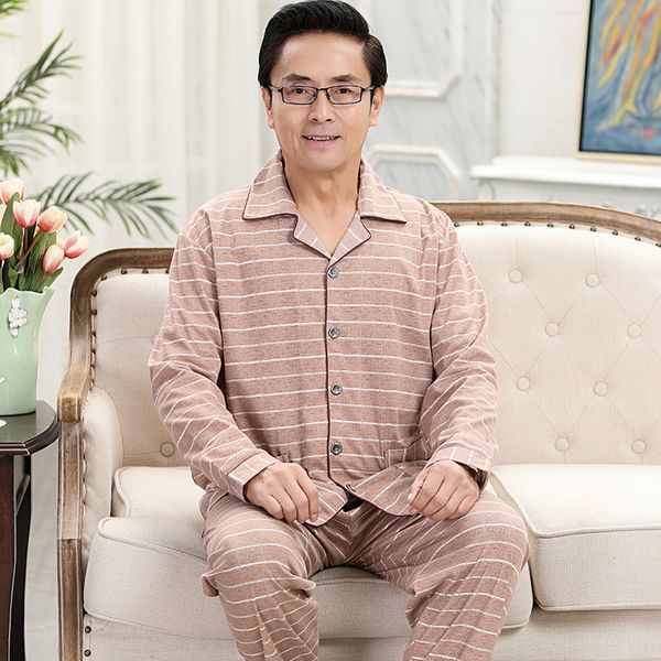 men's sleepwear plus size middle-aged long sleeve cotton pajamas suits autumn home wear set father's turn-down collar comfy clothe, Black;brown
men's sleepwear plus size middle-aged long sleeve cotton pajamas suits autumn home wear set father's turn-down collar comfy clothe, Black;brown