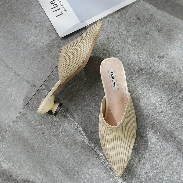aber knitted elastic mesh slippers women summer shoes women fashion pointed toe slides spike heels beige mules female shoes, Black
aber knitted elastic mesh slippers women summer shoes women fashion pointed toe slides spike heels beige mules female shoes, Black