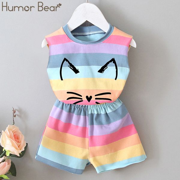 humor bear 2020 summer new children clothing set girls colorful stripe cartoon vest + shorts 2pcs suit baby kids clothes, White
humor bear 2020 summer new children clothing set girls colorful stripe cartoon vest + shorts 2pcs suit baby kids clothes, White