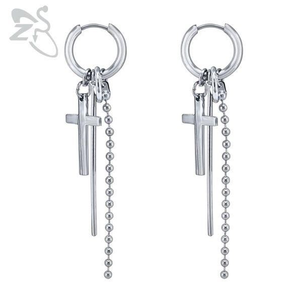 zs 2020 cross hoop earrings with long link chain punk style circle earrings for men women rock korean hip hop jewelry, Golden;silver
zs 2020 cross hoop earrings with long link chain punk style circle earrings for men women rock korean hip hop jewelry, Golden;silver