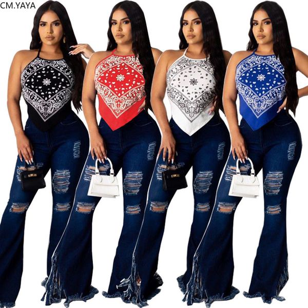 women's tanks & camis cm.yaya women party club bandanna print halter neck open back crop streetwear night t-shirt, White
women's tanks & camis cm.yaya women party club bandanna print halter neck open back crop streetwear night t-shirt, White