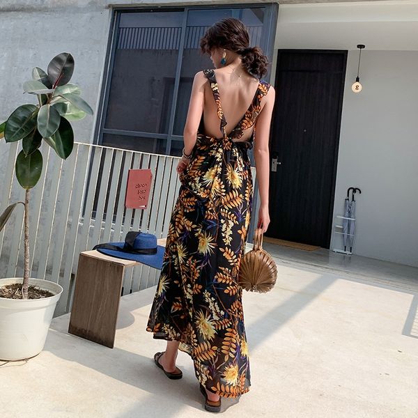 new super fairy closed waist v-neck backless skirt dress dress holiday style beach flounced skirt, White;black
new super fairy closed waist v-neck backless skirt dress dress holiday style beach flounced skirt, White;black
