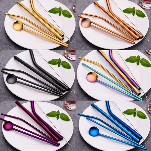 7pcs/set reusable stainless steel drinking straws set straight bent smoothies drinking straws spoon set with brush sets
7pcs/set reusable stainless steel drinking straws set straight bent smoothies drinking straws spoon set with brush sets