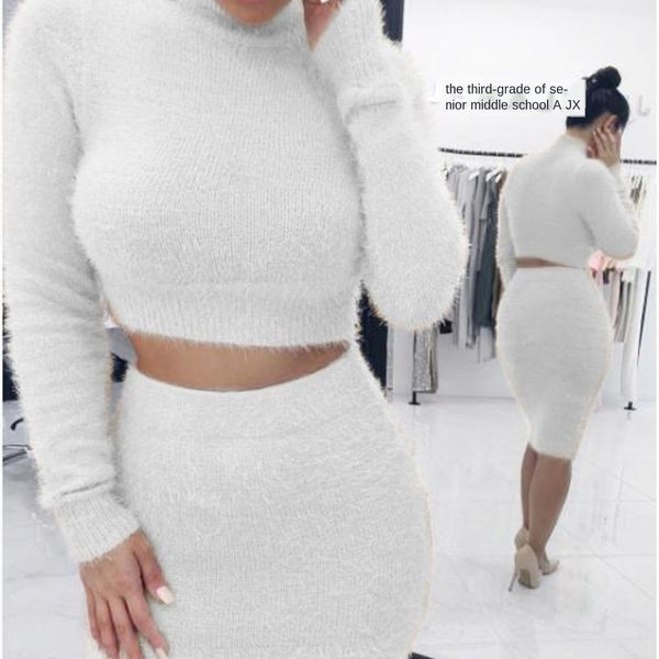 znlkb fashion solid color long sleeve women's autumn and winter two-piece fashion solid color long sweater sleeve women's autumn a, Gray
znlkb fashion solid color long sleeve women's autumn and winter two-piece fashion solid color long sweater sleeve women's autumn a, Gray