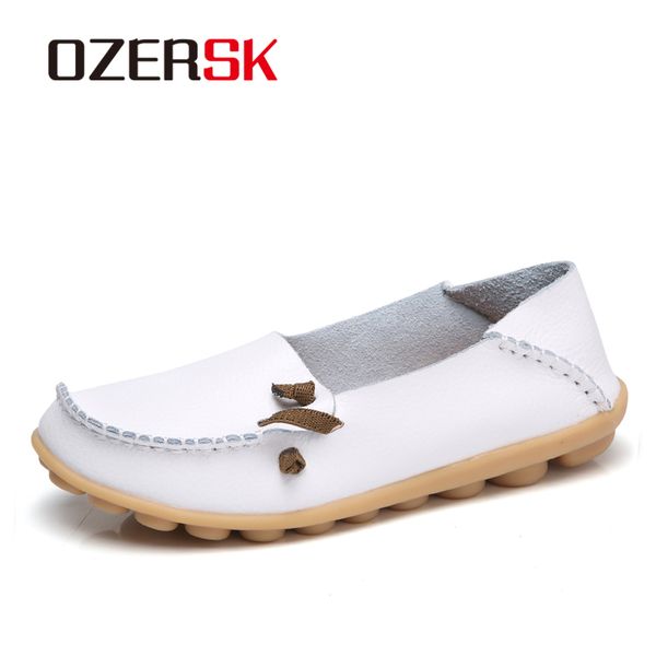 ozersk new women casual shoes genuine leather woman flats soft mother loafers driving footwear solid boat plus big size 34-44, Black
ozersk new women casual shoes genuine leather woman flats soft mother loafers driving footwear solid boat plus big size 34-44, Black