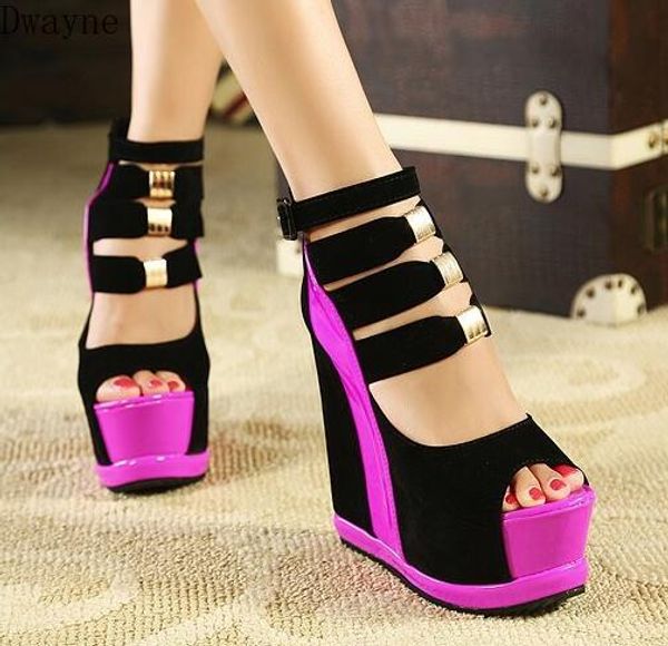 woman shoes 2020 summer genuine women platform thick soles sandals wedges high heel 14cm peep toe mixed colors shoes, Black
woman shoes 2020 summer genuine women platform thick soles sandals wedges high heel 14cm peep toe mixed colors shoes, Black