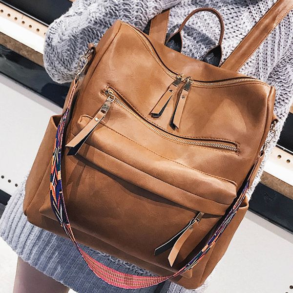 popular women's bag 2020backpack academic style casual bag large capacity soft leather backpack convenient male female sale
popular women's bag 2020backpack academic style casual bag large capacity soft leather backpack convenient male female sale