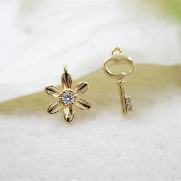 diy accessories thick gold key flower white diamond stone gold key stone pendant earrings pendant material fl531, Silver
diy accessories thick gold key flower white diamond stone gold key stone pendant earrings pendant material fl531, Silver