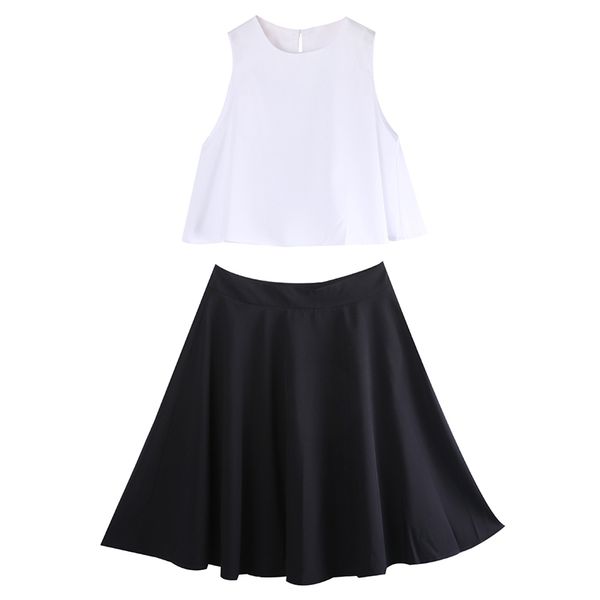 fashion women's set 2 pcs sleeveless + flared pleated skirt exquisite high waist slim evening party lace short mini sets, Gray
fashion women's set 2 pcs sleeveless + flared pleated skirt exquisite high waist slim evening party lace short mini sets, Gray