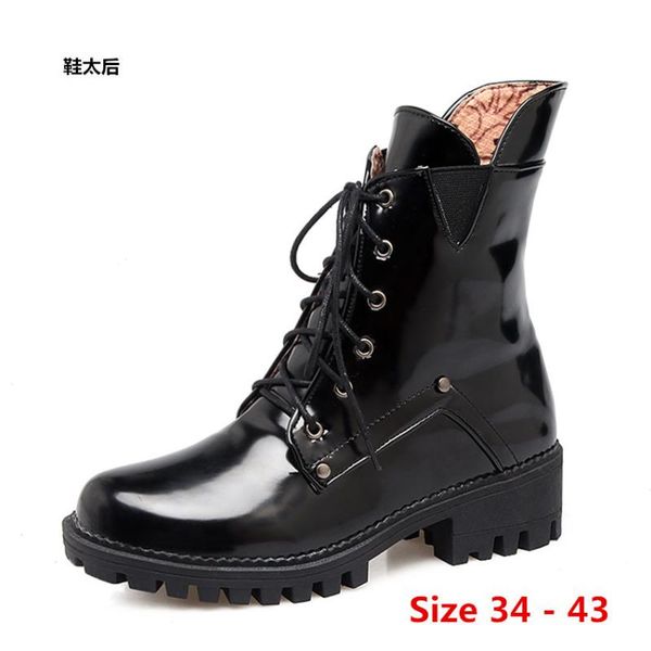 mid calf boots female autumn british wind leather thick with short boots woman motorcycle women shoes big size 34 - 43, Black
mid calf boots female autumn british wind leather thick with short boots woman motorcycle women shoes big size 34 - 43, Black