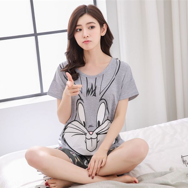 cute gray eight brother girl short-sleeved two-piece cute cartoon cartoon eight dress gray women's dress women's home wear, Blue;red 
cute gray eight brother girl short-sleeved two-piece cute cartoon cartoon eight dress gray women's dress women's home wear, Blue;red