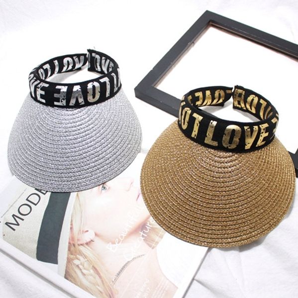 2020 internet celebrity casual fashion gold silk ribbon silver straw woven love letter ribbon empty hat for men and women, Blue;gray
2020 internet celebrity casual fashion gold silk ribbon silver straw woven love letter ribbon empty hat for men and women, Blue;gray