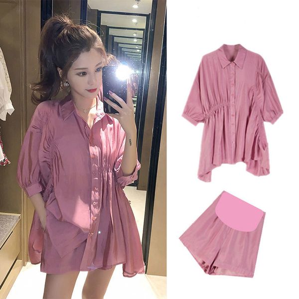 Pregnant Women's Summer Clothes Tracksuit Loose Short Sleeve Top 2020 Shorts Breast-feeding Clothes Two-piece Suit, White
Pregnant Women's Summer Clothes Tracksuit Loose Short Sleeve Top 2020 Shorts Breast-feeding Clothes Two-piece Suit, White