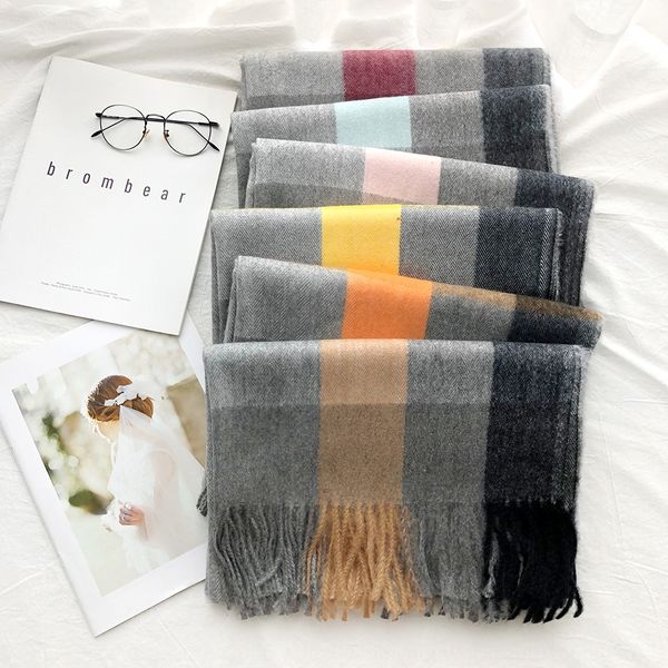 new herringbone twill korean striped warm stitching cashmere thick scarf women's warm scarf shawl, Blue;gray
new herringbone twill korean striped warm stitching cashmere thick scarf women's warm scarf shawl, Blue;gray