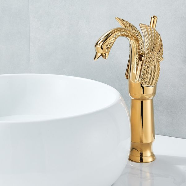 swan shape bathroom mixer faucet tap deck mount one hole water taps with cold water golden color basin faucet one handle
swan shape bathroom mixer faucet tap deck mount one hole water taps with cold water golden color basin faucet one handle