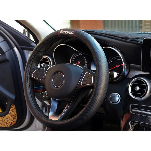 for kia stonic car carbon fiber leather steering wheel covers cap steering wheel cover auto car interior accessories
for kia stonic car carbon fiber leather steering wheel covers cap steering wheel cover auto car interior accessories