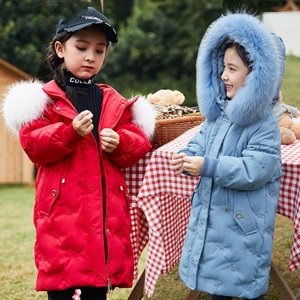 -30 degree winter down jacket for girl clothes embroidery thicken children parka real fur collar children outerwear kid snowsuit, Blue;gray
-30 degree winter down jacket for girl clothes embroidery thicken children parka real fur collar children outerwear kid snowsuit, Blue;gray