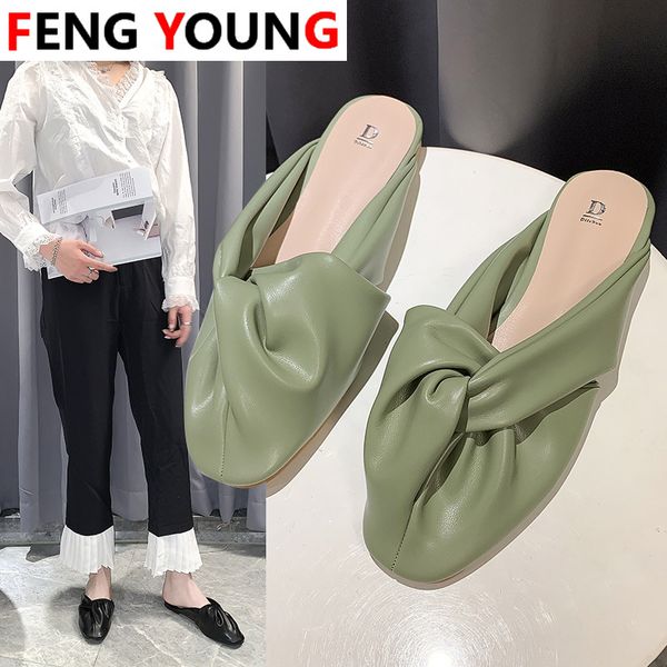 slippers women shoes woman mules round cover toe 2021 square low heels ladies female solid leather pleated, Black
slippers women shoes woman mules round cover toe 2021 square low heels ladies female solid leather pleated, Black