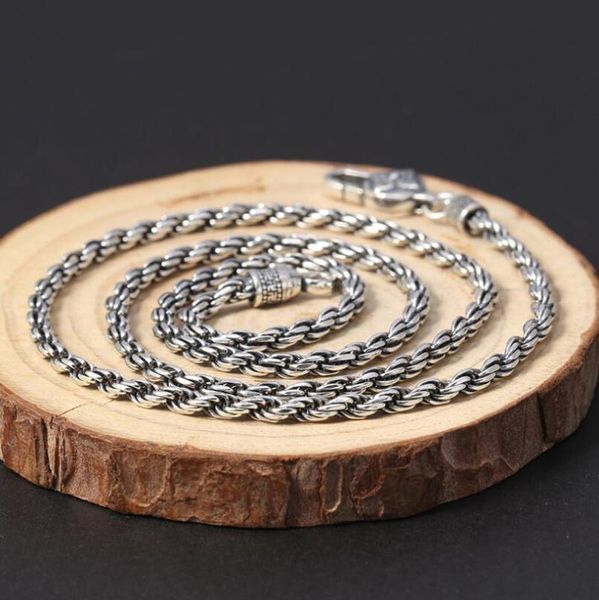 3.5mm thick 925 sterling silver jewelry thai silver necklace retro twist cross link chain necklace
3.5mm thick 925 sterling silver jewelry thai silver necklace retro twist cross link chain necklace