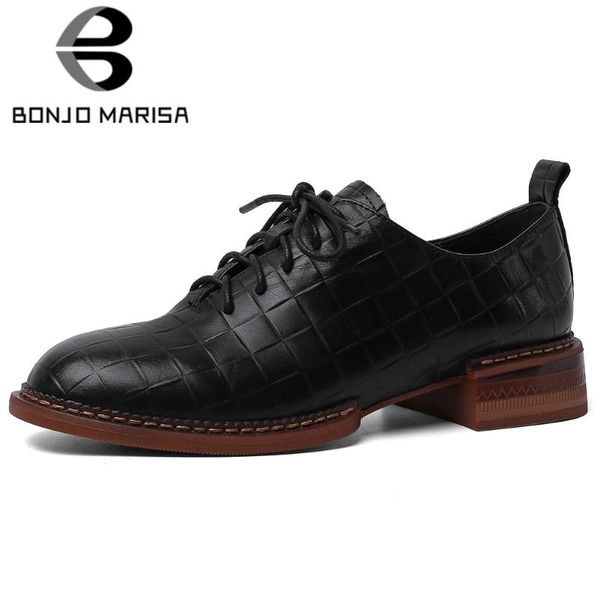 bonjomarisa new mature dress genuine leather elegant fretwork office flats women low chunky heels autumn shoes woman, Black
bonjomarisa new mature dress genuine leather elegant fretwork office flats women low chunky heels autumn shoes woman, Black