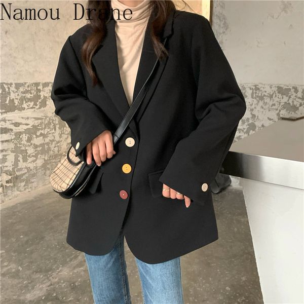 stylish women slim all match chic 2020 loose solid spring coats gentle new casual vintage high street blazers, White;black
stylish women slim all match chic 2020 loose solid spring coats gentle new casual vintage high street blazers, White;black