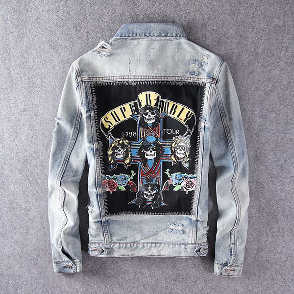 harajuku casual rocker gnr stamp washed destroy fades vintage indigo blue denim jacket rock sweatshirt guns n roses streetwear, Black;brown
harajuku casual rocker gnr stamp washed destroy fades vintage indigo blue denim jacket rock sweatshirt guns n roses streetwear, Black;brown