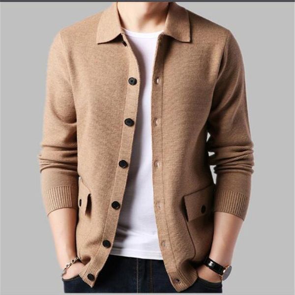 autumn and winter new men's lapel knitted jacket solid color sweater cardigan jackets coat, Black;brown
autumn and winter new men's lapel knitted jacket solid color sweater cardigan jackets coat, Black;brown
